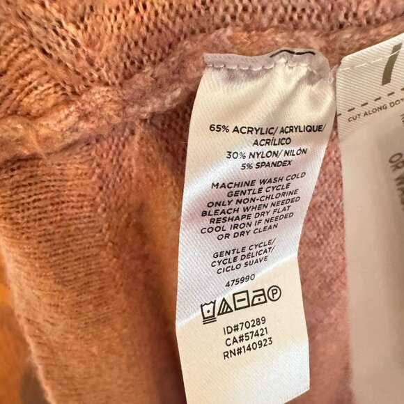 LOFT By Ann Taylor Womens Pink Wrap Style Open Cardigan Sweater M Wool Blend - Picture 5 of 5